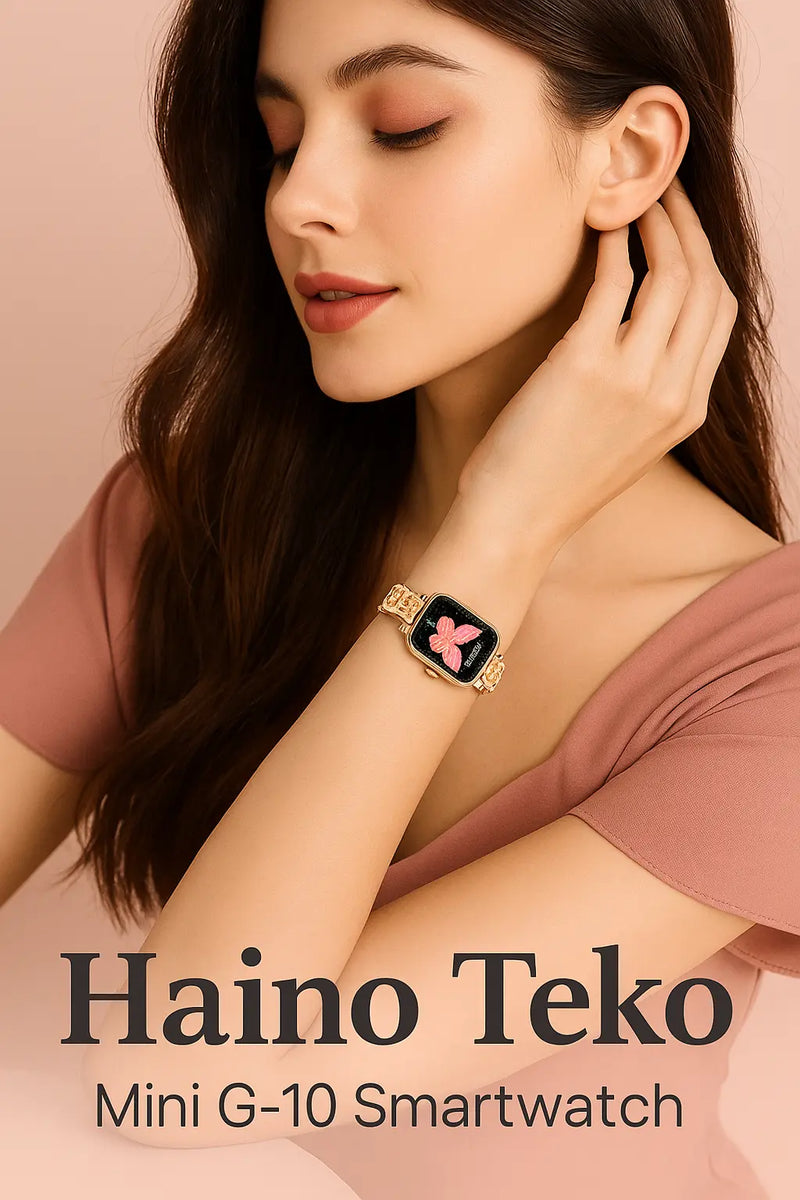 Haino Teko Mini G-10 Women’s Smart Watch – Elegant Rose Gold with Butterfly Dial ALAMASHI STORE