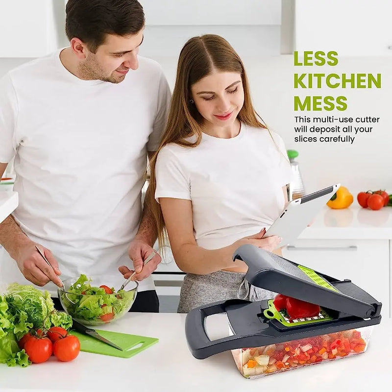 Vegetable Chopper 16-in-1 – Multifunctional Manual Cutter, Slicer & Dicer for Kitchen Use ALAMASHI STORE