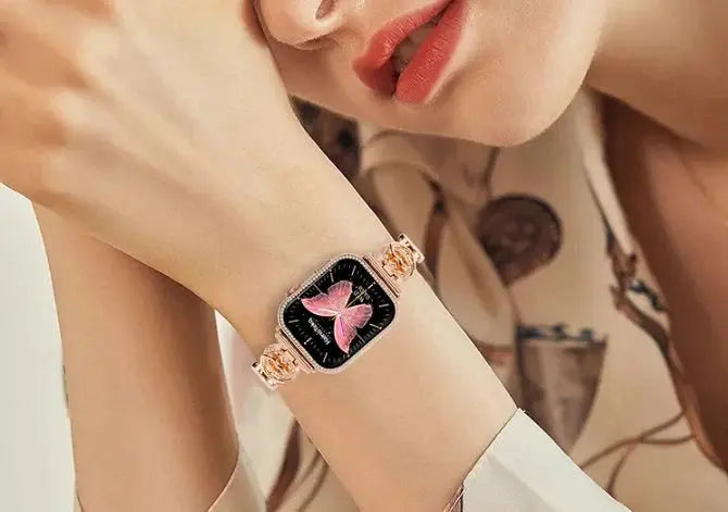 Haino Teko Mini G-10 Women’s Smart Watch – Elegant Rose Gold with Butterfly Dial ALAMASHI STORE